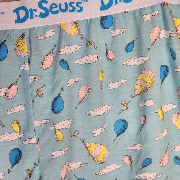 Dr. Seuss Seuss Blue Oh the Places You'll Go Poly Rayon Sleep Short Size M 8-10 - Picture 5 of 16